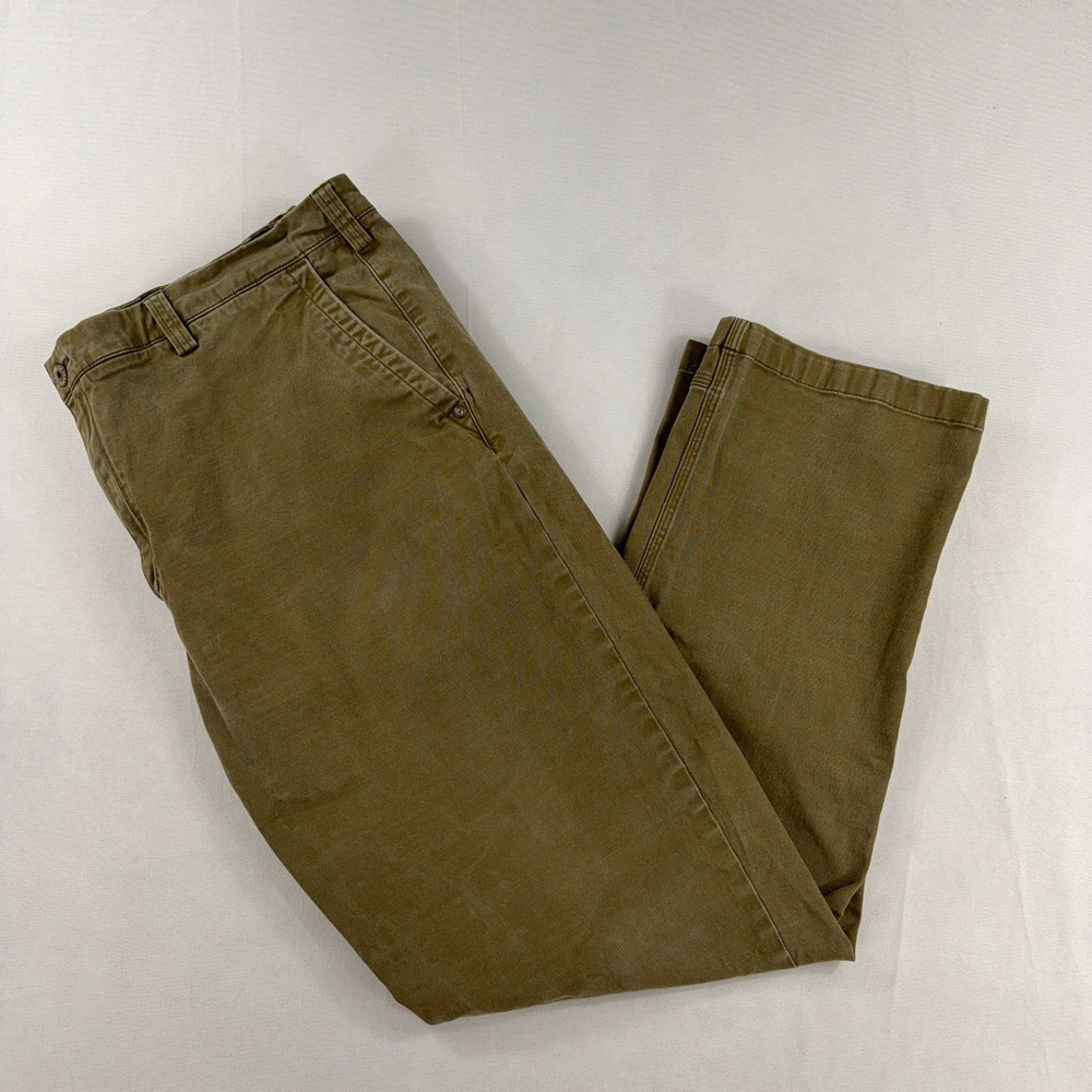 Duluth Trading Co Flex Ballroom Khakis Men Brown Utility Work Pants 42x34